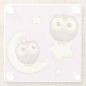 Cute Owl Glazen Onderzetter (Achterkant)