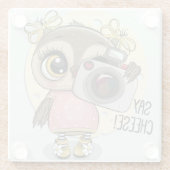 Cute Owl Glazen Onderzetter (Achterkant)