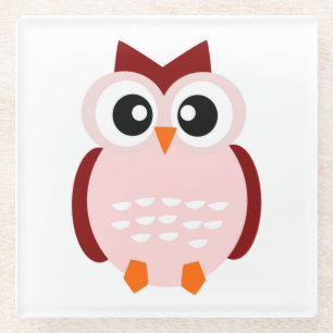 CUTE OWL GLAZEN ONDERZETTER