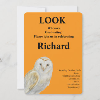 Cute Owl Graduation Invitation