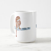 Cute Owl in Knit Stocking Pet White Mok (Voorkant links)