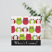 Cute Owl Invitation Kaart (Staand voorkant)