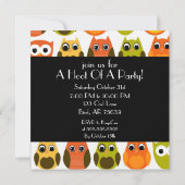 Cute Owl Invitation Kaart (Achterkant)