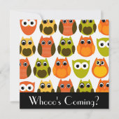 Cute Owl Invitation Kaart (Voorkant)