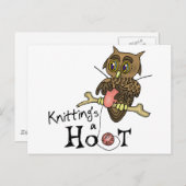 Cute Owl Knitting Briefkaart (Voorkant / Achterkant)