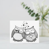 Cute owl koppel briefkaart (Staand voorkant)