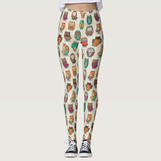 Cute Owl Leggings Motifs (Devant)