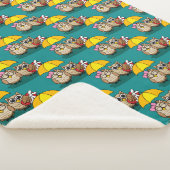 Cute Owl Lovers w/ Umbrella & Red Chocolate Box Sherpa Deken (3/4)