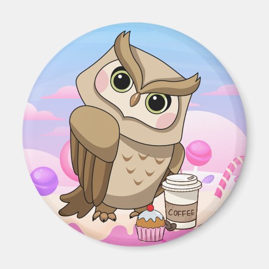 Cute Owl Magnet Magneet (Voorkant)