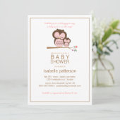 Cute Owl & Mama C'est une invitation pour Baby sho (Debout devant)