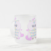 Cute Owl Matglas Koffiemok (Voorkant links)