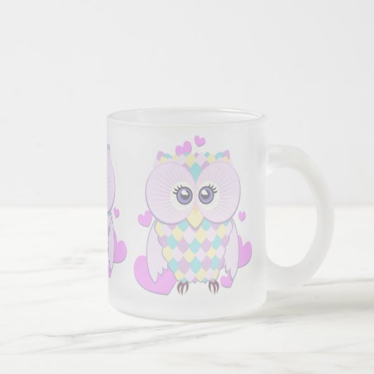 Cute Owl Matglas Koffiemok (Rechts)
