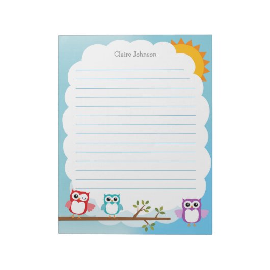 Cute Owl Notitieblok (Gedraaid)