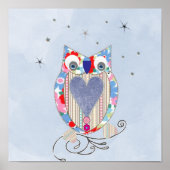 Cute Owl Nursery Afbeelding Print Cross Stitch loo (Voorkant)