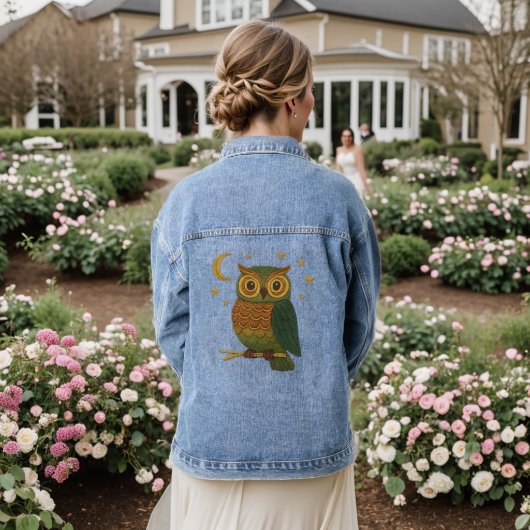 Cute Owl on a Branch Embroidered Look Unisex (Mariage Retour)