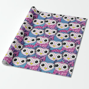 Cute Owl Pattern Cadeaupapier