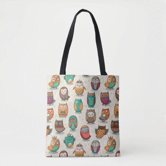 Cute Owl Pattern Draagtas (Voorkant)