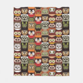 Cute Owl Pattern Fleece Deken (Voorkant)