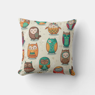 Cute Owl Pattern Kussen