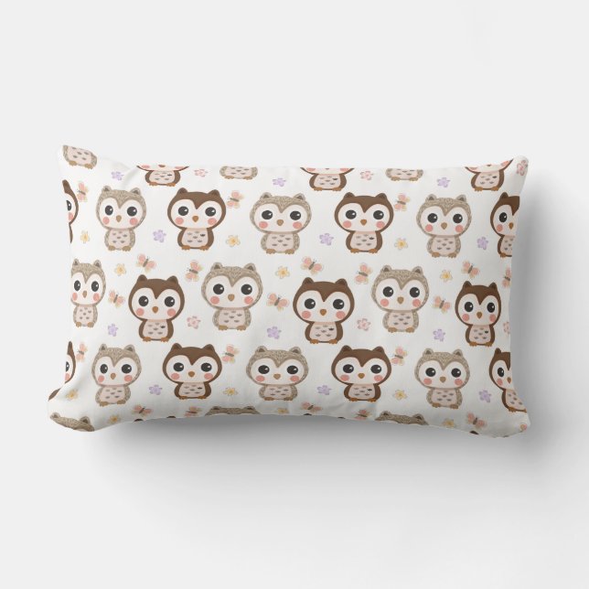 Cute Owl Pattern Kussen (Voorkant)