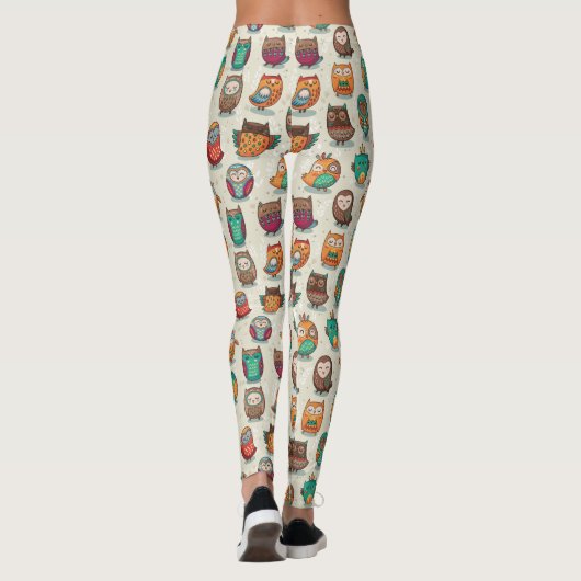 Cute Owl Pattern Leggings (Achterkant)