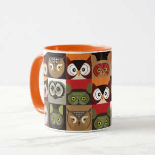 Cute Owl Pattern Mok