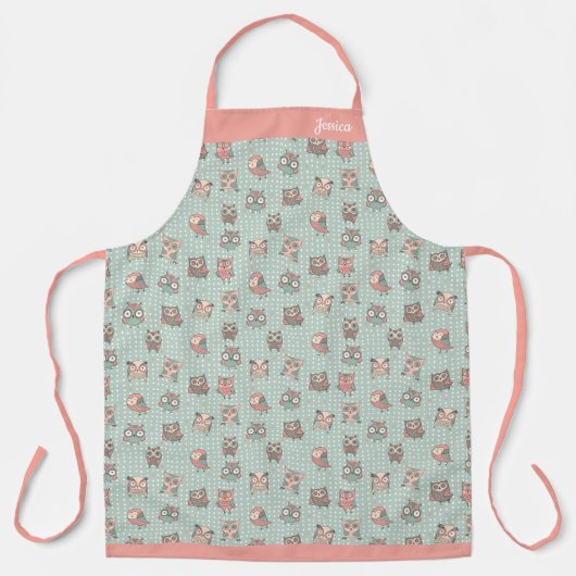 Cute Owl Pattern Schort (Voorkant)