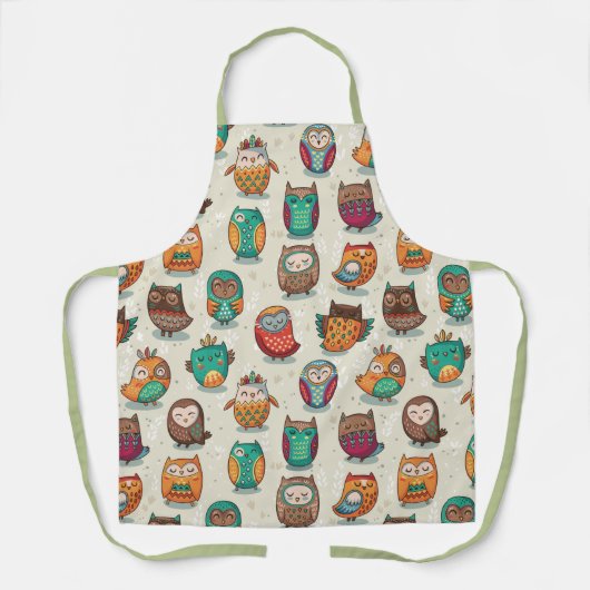 Cute Owl Pattern Schort (Voorkant)