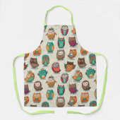 Cute Owl Pattern Schort (Voorkant)