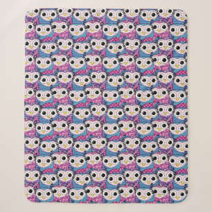 Cute Owl Pattern Sherpa Blanket Deken