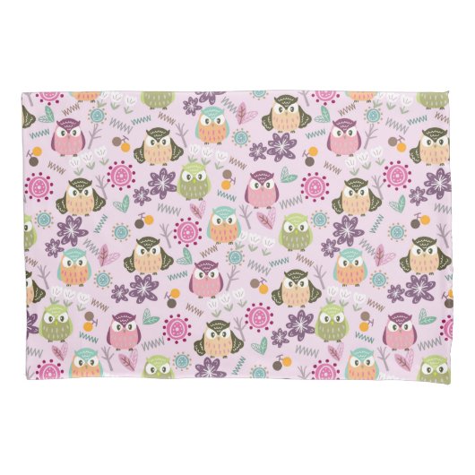 Cute Owl Pink Pillow Hoesje Kussensloop (Voorkant)