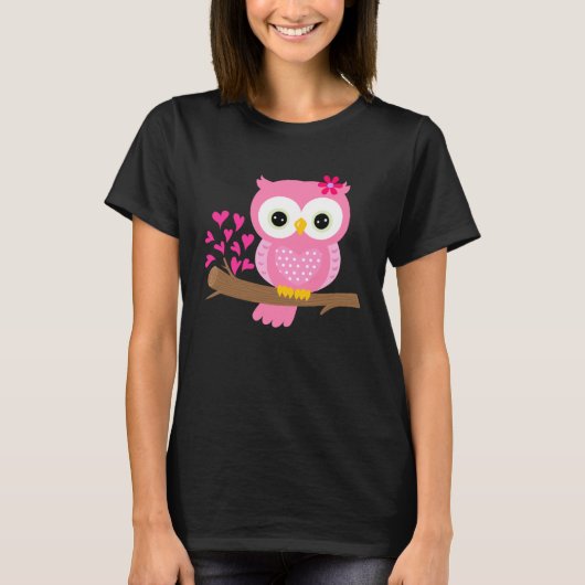 Cute Owl Pink Women's T-shirt (Voorkant)