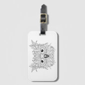 Cute Owl Portrait Doodle Bagagelabel (Voorkant (verticaal))