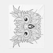 Cute Owl Portrait Doodle Fleece Deken (Voorkant)