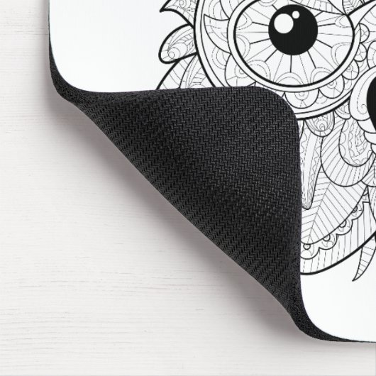 Cute Owl Portrait Doodle Muismat (Hoek)