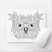 Cute Owl Portrait Doodle Muismat (Met muis)