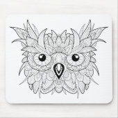 Cute Owl Portrait Doodle Muismat (Voorkant)