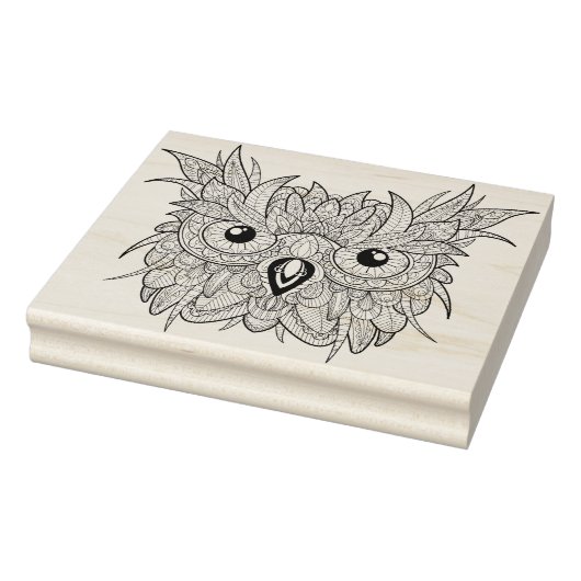 Cute Owl Portrait Doodle Rubberstempel (Stempel)