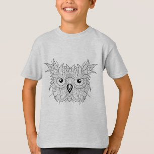 Cute Owl Portrait Doodle T-shirt