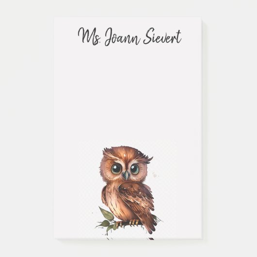 Cute Owl Post-it® Notes (Voorkant)