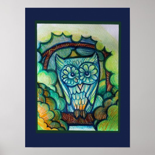 Cute Owl Poster (Voorkant)