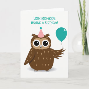 Cute Owl Pun Carte de voeux Anniversaire
