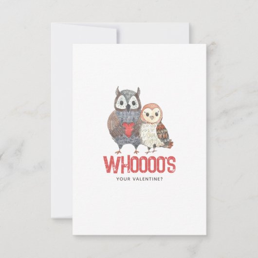 Cute Owl Pun Valentijnsdag Kaart (Voorkant)