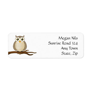 Cute Owl Retouradreslabel Etiket