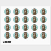 Cute Owl Ronde Sticker (Vel)