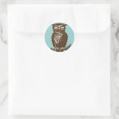 Cute Owl Ronde Sticker (Tas)