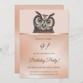 Cute Owl | Roos Gold Kaart (Voorkant / Achterkant)