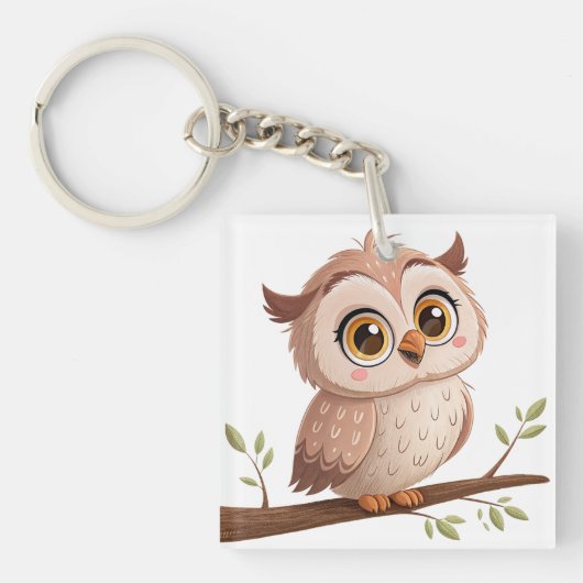 Cute Owl Sleutelhanger (voorkant)