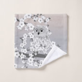 Cute Owl Taupe Grey (Gant de toilette)
