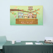 Cute owl verjaardagstanner spandoek (Beurs)